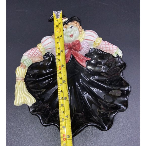 Fitz and Floyd Halloween Witch Candy Dish Vintage Glazed Ceramic 1992 - Picture 10 of 12